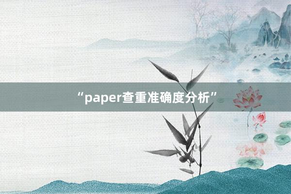 “paper查重准确度分析”